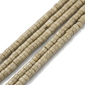 Натуральные нити из окаменелости, Плоский круглый / диск, Heishi бусы