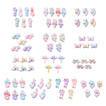 Музыкальная нота/цветок/луна/ключ/волшебная палочка/посуда непрозрачные милые кабошоны из смолы, разноцветные