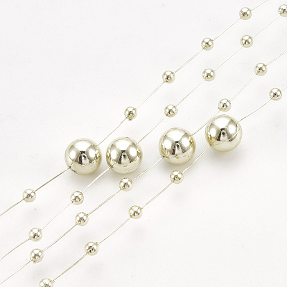 ABS Plastic Imitation Pearl Beaded Trim Garland Strand, Great for Door Curtain, Wedding Decoration DIY Material