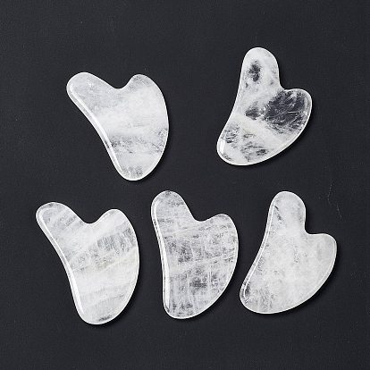 Натуральный кварцевый кристалл гуа ша доски, очищающие массажные инструменты, средство гуаша для рельефа лица и тела, формы сердца