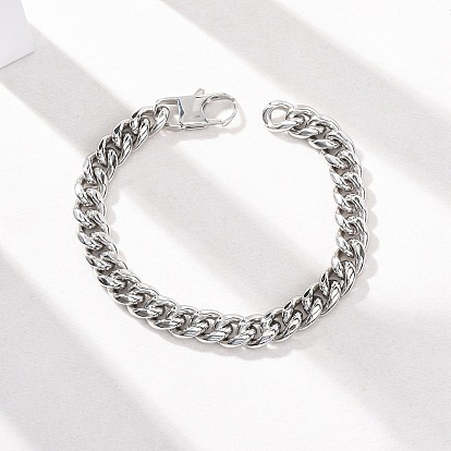 304 браслеты-цепочки с кубинскими звеньями из нержавеющей стали для женщин и мужчин