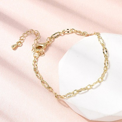 Браслет-цепочка из латуни для женщин, стойки покрытие, без свинца и без кадмия, долговечный