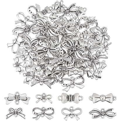 80шт 8 стили подвески из цинкового сплава в тибетском стиле, бантом ссылки