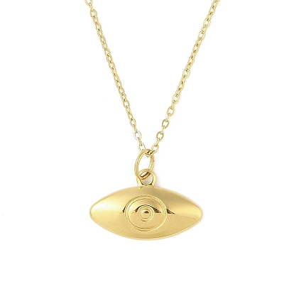 Ion Plating(IP) 304 Stainless Steel Pendant Necklaces for Women, Eye