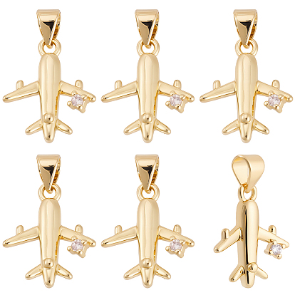 12подвески из кубического циркония с покрытием из латуни с микропаве, прелести самолета, без кадмия и без свинца, долговечный