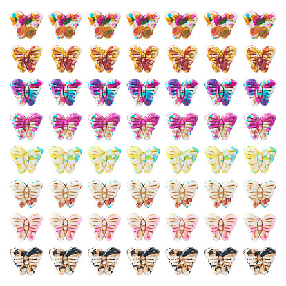 80 шт. 8 нити синтетических бирюзовых бусин, окрашенных распылением, бабочка