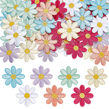 70 шт 7 цвета компьютеризированная вышивка ткань утюг / пришивание заплат, аксессуары для костюма, подсолнечник