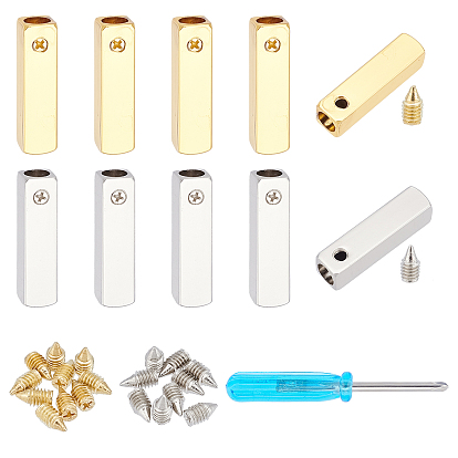 16pcs 2 ensembles de connecteurs de boucle de lacet en alliage rectangulaire de couleurs, cravate en forme de capsule lacet de chaussure attache clips extrémités, avec tournevis