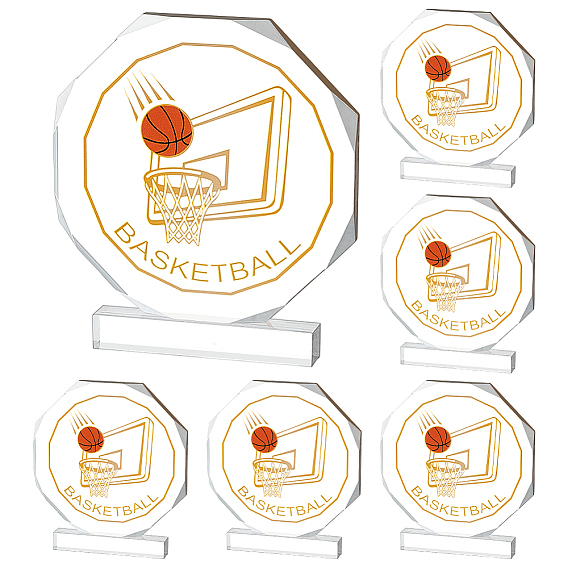 6шт. акриловый спортивный мяч, кубок, награда, wtih 2pcs imitation aux sem glass cloth