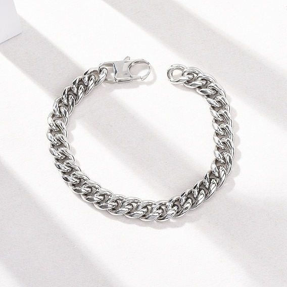304 браслеты-цепочки с кубинскими звеньями из нержавеющей стали для женщин и мужчин