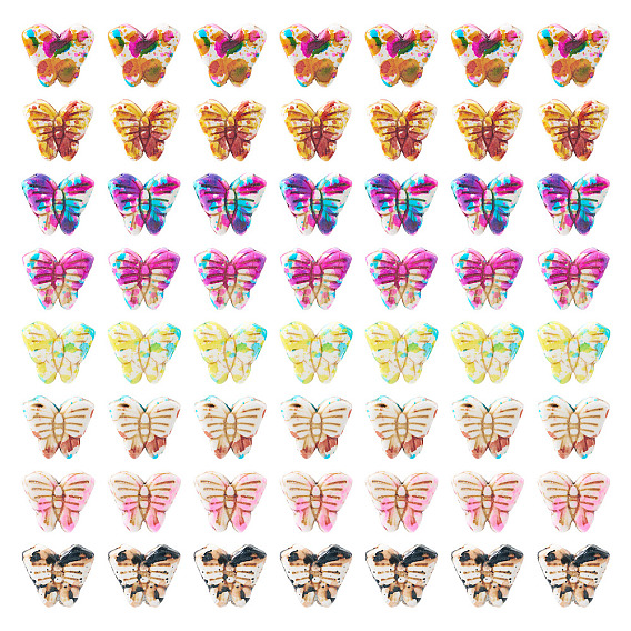 80 шт. 8 нити синтетических бирюзовых бусин, окрашенных распылением, бабочка