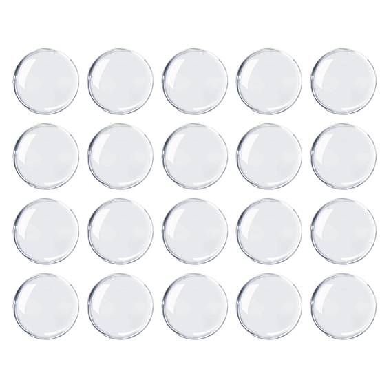 20 шт. Прозрачные стеклянные кабошоны, полукруглый