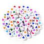 1000Pcs Opaque Acrylic Beads, with 1roll Clear Elastic Crystal Thread, for DIY Children's Day Themed Bracelets Making Kits, Flat Round with Letter & Heart