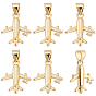 12подвески из кубического циркония с покрытием из латуни с микропаве, прелести самолета, без кадмия и без свинца, долговечный
