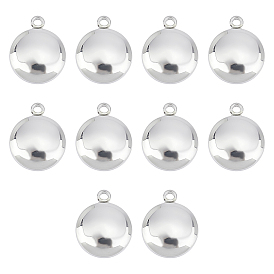 Unicraftale 10Pcs 304 Stainless Steel Charms, Cadmium Free & Nickel Free & Lead Free, Flat Round