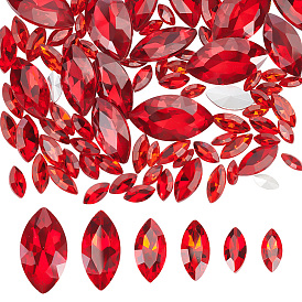 94 шт. 6 стиль стеклянные кабошоны со стразами, задние и задние, граненые, лошадиный глаз 