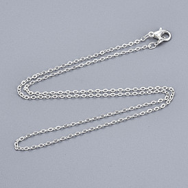 Brass Cable Chain Necklace, with 301 Stainless Steel Lobster Clasps