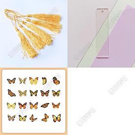 DIY-Lesezeichen-Set aus leerem Rechteck aus Acryl mit Polyesterquaste