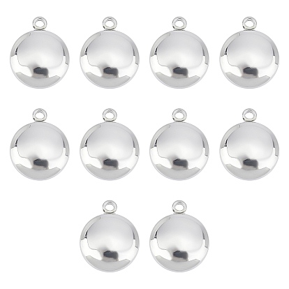 10 pcs 304 dijes de acero inoxidable, sin cadmio y níque y plomo, plano y redondo