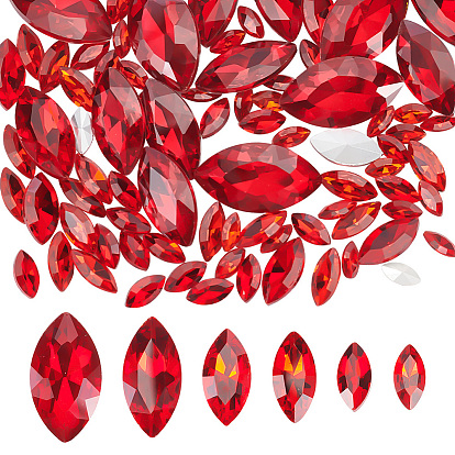 94 шт. 6 стиль стеклянные кабошоны со стразами, задние и задние, граненые, лошадиный глаз 