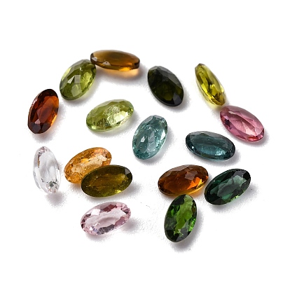 Граненые кабошоны из натурального турмалина, назад назад, овальные