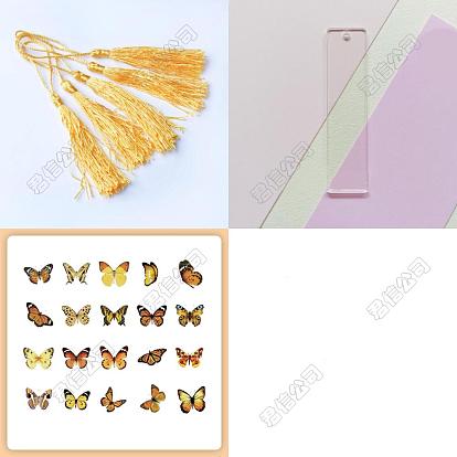 DIY-Lesezeichen-Set aus leerem Rechteck aus Acryl mit Polyesterquaste