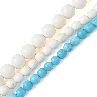 Synthetic Turquoise Beads Strands, Smooth Round