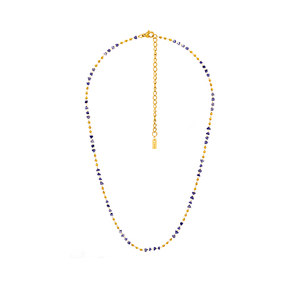 304 Колье из нержавеющей стали и стекла для женщин, самородки, ионное покрытие (ip), долговечный, реальный 18 k позолоченный