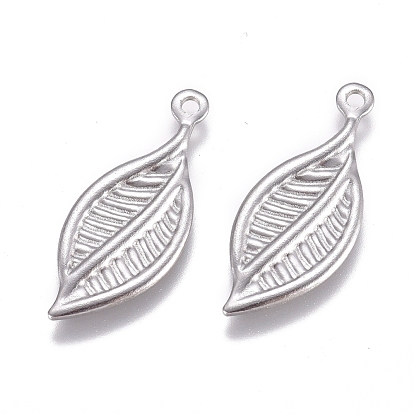 Pendentifs en acier inoxydable, feuille