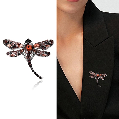 Alloy Brooches, Rhinestone Pin, Jewely for Women, Dragonfly