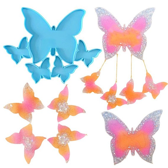 Butterfly DIY Food Grade Silhouette Silicone Molds, Pendant Molds, Chocolate, Candy, UV Resin & Epoxy Resin Jewelry Making