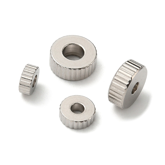 60шт 4 стиль 201 бусины из нержавеющей стали, плоско-круглые