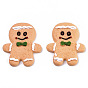 Resin Cabochons, for Christmas, Imitation Food Biscuits, Gingerbread Man