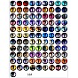 Printed Transparent Glass Cabochons, Half Round with Eye Pattern