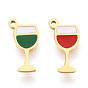 304 из нержавеющей стали шармы эмали, ионное покрытие (ip), чары в форме кубка, реальный 14 k позолоченный