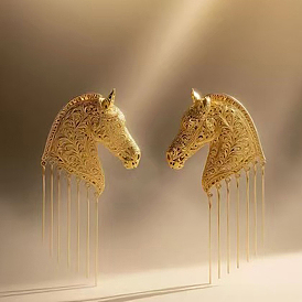 Alloy Horse Tassel Earrings for Women
