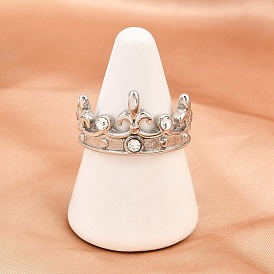 304 палец кольца из нержавеющей стали, со стразами, корона