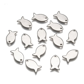 304 из нержавеющей стали рыба прелести, 13x7x1 мм, отверстие : 1 мм