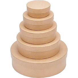 Подарочные коробки для ювелирных изделий из крафт-картона, плоско-круглые