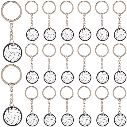 20шт. спортивные подвесные брелоки из ПВХ, с кольцом для ключей из сплава, белые