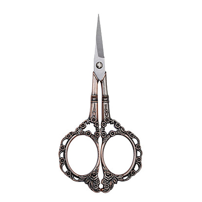 201 Stainless Steel Sewing Embroidery Scissors, Embossed Plum Blossom Handcraft Scissors for Needlework