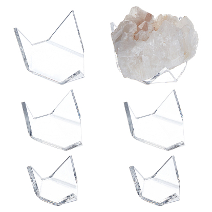 6Pcs 3 Style Acrylic Display Holder, for Geodes Rock Mineral Agate Fossil, Triangle