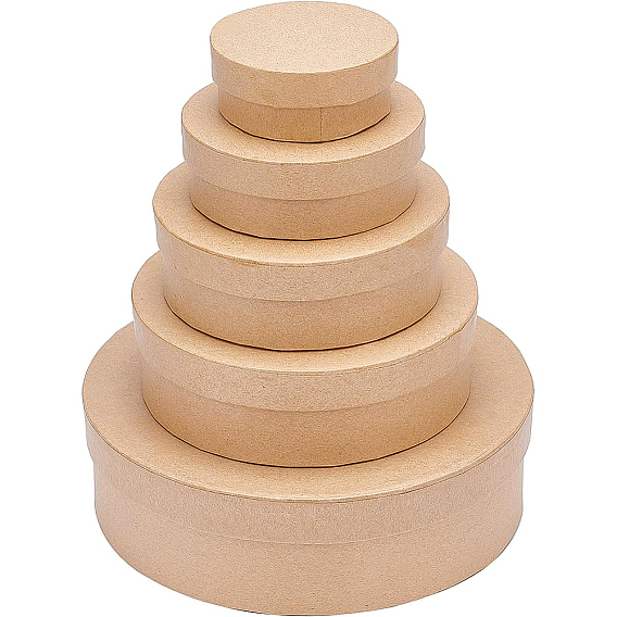 Подарочные коробки для ювелирных изделий из крафт-картона, плоско-круглые