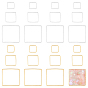 240Pcs 6 Style Square Brass Linking Rings