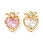 Латунные микро проложить кубического циркония подвески, клубника прелести, без никеля , реальный 18 k позолоченный