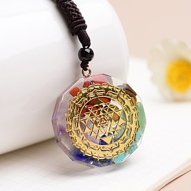 Jewelry Natural Stone Synthetic Crystal Resin Pendant Necklace