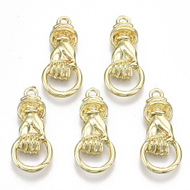 Crémaillère pendentifs en alliage placage, sans cadmium et sans plomb, main avec anneau