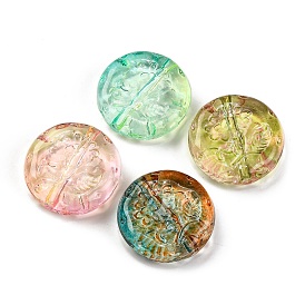 370Pcs Two Tone Transparent Acrylic Beads, Flat Round