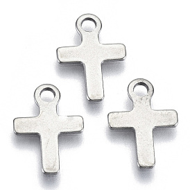 201 Stainless Steel Tiny Cross Charms, Laser Cut
