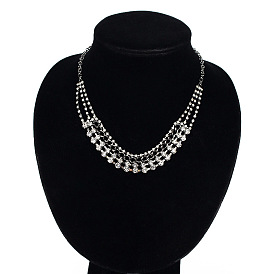 Crystal Short European Style Necklace with Lock Collar Chain - Fashion Accessory N061